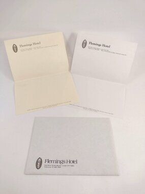Vintage Flemings Hotel Stationery Set London England Travel Letter Note Paper
